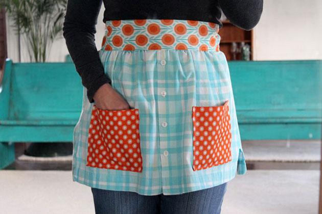 apron made from men's dress shirt How to Upcycle a Men's Dress Shirt into an Apron