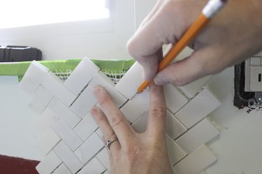Marking around window sill.