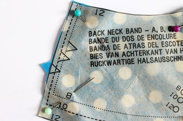 Example of cut out pattern piece with notches.