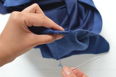 Sew the pleat together