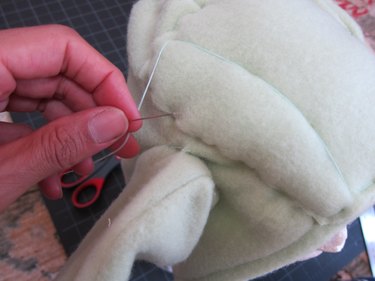 Sew brow on hood