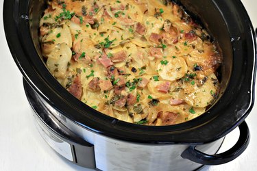 crock pot cheesy potato ham casserole