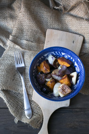 Bowl of roasted root vegetables