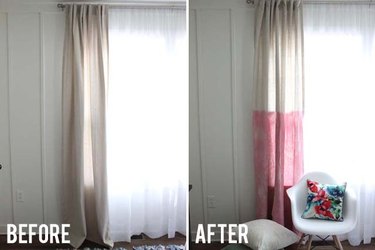 Before and after curtain dye