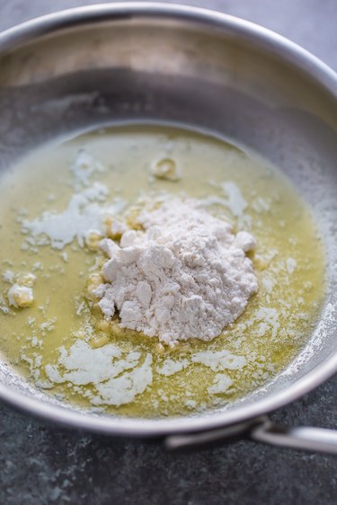 Combine the melted butter and flour.