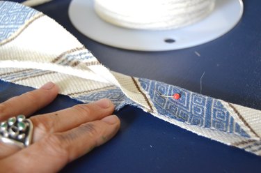 fold bias strips around cording
