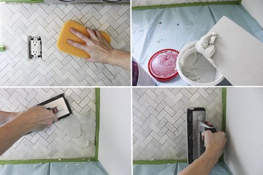 Applying grout