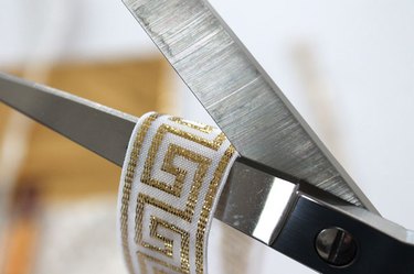 Cut two 12-inch pieces of ribbon.