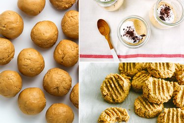 Balls of peanut butter, peanut butter mousse, peanut butter cookies.