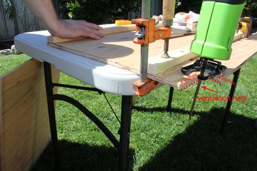 cutting ventilation holes