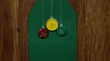 Button Christmas ornament gift tags.