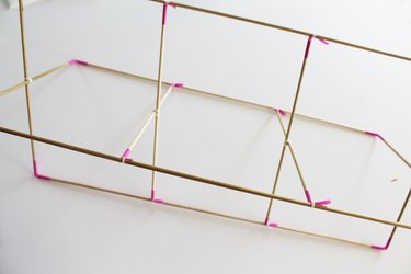 The kite frame taking shape.