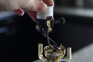 Wires attached to socket