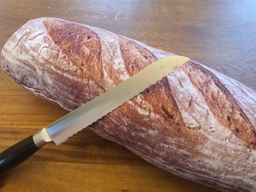 Bread pillow with bread knife