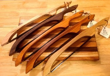 Five wooden bread knives