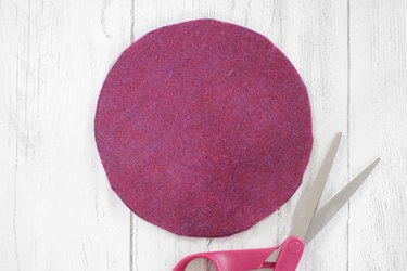 Circle of purple felt
