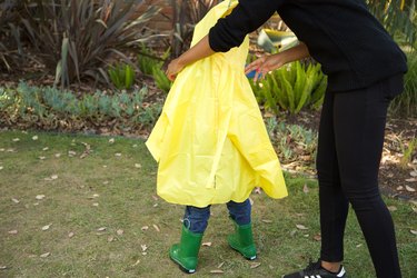 adding the raincoat