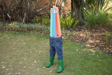 pool noodles taped together