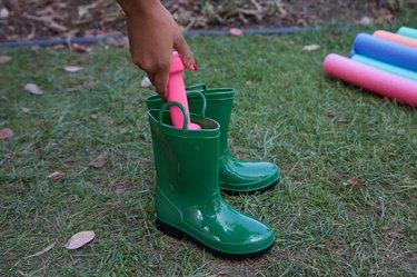 placing weights inside the boots