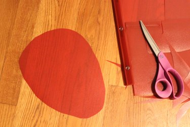 red plastic and scissors