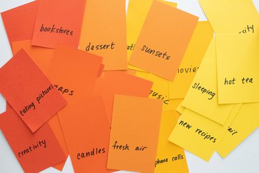 Sheets of card stock for gratitude wreath
