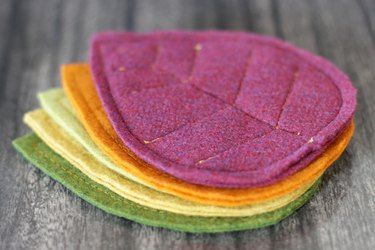 stack of fall felt coasters in a variety of colors