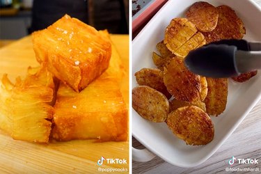 "15-Hour Potatoes" fried to golden perfection and roasted potatoes with the perfect cheesy crust