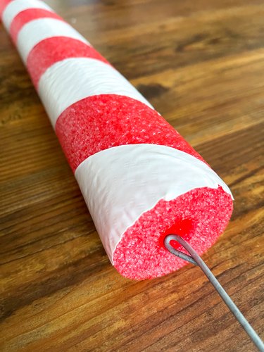 slide wire into pool noodle