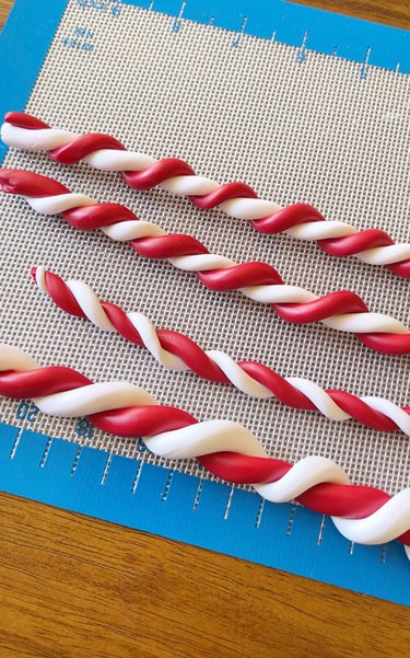 Twisted red and white polymer clay