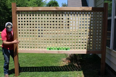 insert privacy screen into both holes