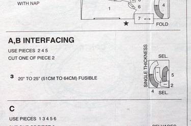 interfacing cutting layout