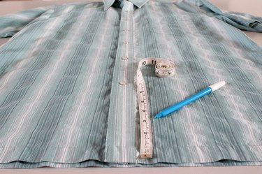measuring and marking new hem
