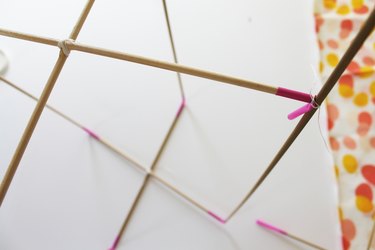 Bind the dowels to secure them.