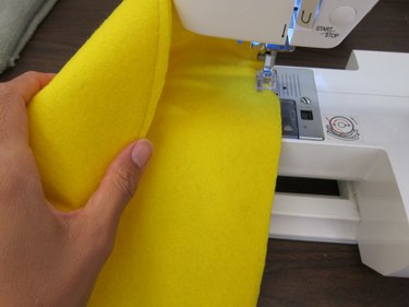 Sew a seam around the circle