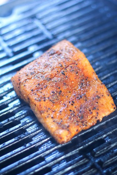 Salmon on a grill