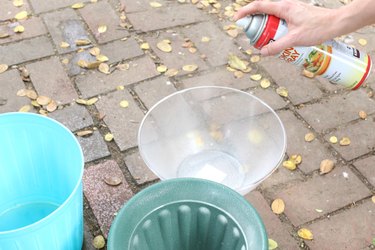 Use cooking spray on plastic molds