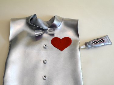 The vinyl top with the heart glued in place.