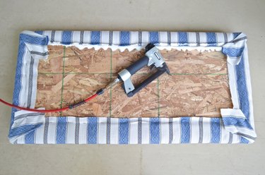 wrap fabric around foam covered bench seat