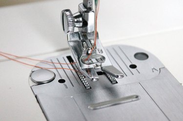 Final position of the threads after threading the machine.