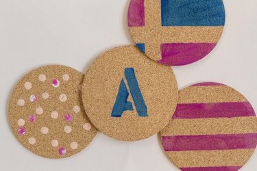 1. painted cork coasters