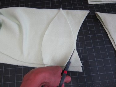 Cut ears out of fleece