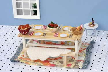 Farmhouse Table, set for dinner