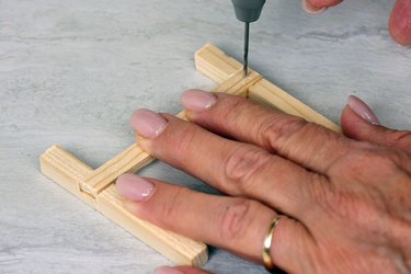 pre-drill the stretchers