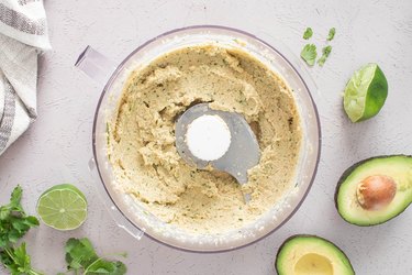 Blend chickpeas in a food processor