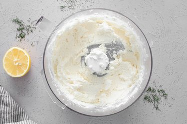 Whipped feta in a food processor