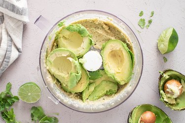 Add avocado to the food processor