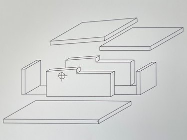 diagram for midcentury modern birdhouse