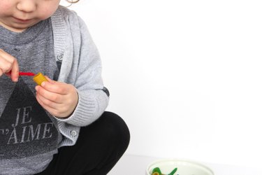 pasta + yarn + girl