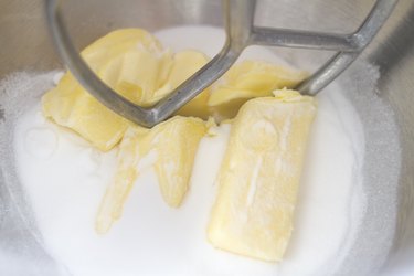 Mix butter and sugar