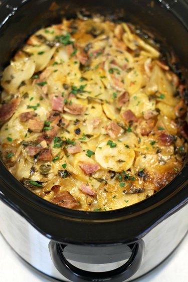 crock pot cheesy potato ham casserole